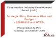Construction Industry Development Board (CIDB): Strategic Plan 