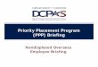 Priority Placement Program (PPP) Briefing