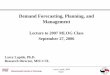 Demand Forecasting, Planning, and Management