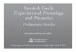Scottish Gaelic Experimental Phonology and Phonetics