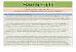 A). Why study Swahili?