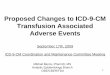 Proposed Changes to ICD-9-CM Transfusion Associated Adverse 