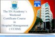 TSNA - CCHM Course at a Glance