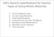 GRI's Generic Specifications for Various Geosynthetics