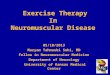 Exercise Therapy in Neuromuscular Disease