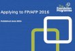FP/AFP 2016 Application Presentation