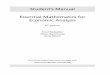 Student's Manual Essential Mathematics for Economic Analysis