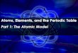 2: Atoms, Elements, and the Periodic Table Part 1: The Atomic Model