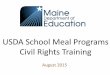 USDA School Meal Programs Civil Rights Training