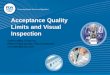 Acceptance Quality Limits and Visual Inspection