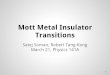 Mott Metal Insulator Transitions