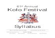 2012 Kolo Festival Syllabus