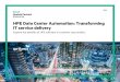 HPE Data Center Automation helps customers automate and 