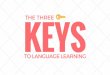 The 3 keys to language learning