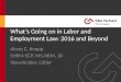 What's Going on in Labor and Employment Law: 2016 and Beyond