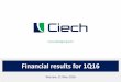 CIECH - Financial results for 1Q2016