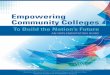 Empowering Community Colleges and the Nation's Future