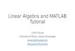 Linear Algebra and Matlab tutorial