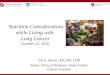 Nutrition Considerations while Living with Lung Cancer