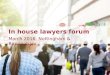 In house lawyers forum, Nottingham & Birmingham - March 2016