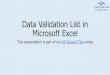 Data Validation List in Microsoft Excel
