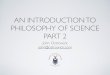 Part 2: Philosophy of Science: Induction and Bayes' Theorem
