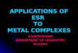 APPLICATIONS OF ESR SPECTROSCOPY TO METAL COMPLEXES