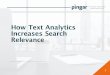 How Text Analytics Increase Search Relevance