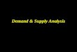 Demand and Supply Analysis (Economics) Lecture Notes