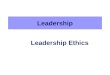Ethics & leadership