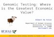 Genomic testing: where is the greatest value?
