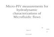 Micro piv measurements for hydrodynamic characterizations of microfluidic flows