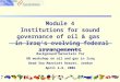 Institutional arrangements for governance of oil and gas in federal regimes