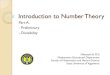 Introduction to Number Theory Part A