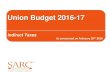 Union Budget 2016-17 - Indirect Taxes