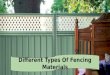 Different Types of Fencing Materials