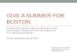 Give a Summer for Boston