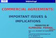 Commercial Agreement- Issues & Implications