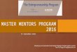 SECO Entrepreneurship Program: Master Mentors Program