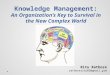 Knowledge management: An Organization's Key to survival in the New Complex World
