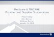 Medicare and TRICARE Provider and Supplier Suspension