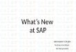 SITIST 2016 Dev - What's new at SAP