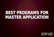 Best Programs for Master Application