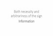 Both necessity and arbitrariness of the sign: information