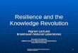 Program Lecture 3   Resilience And The Knowledge Revolution