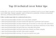 Top 10 technical cover letter tips