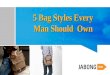 5 Bag Styles Every Man Should  Own