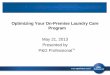 Optimizing Your On-Premise Laundry Care Program May 21, 2013 