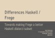 FregeDay: Roadmap for resolving differences between Haskell and Frege (Ingo Wechsung)