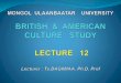 Lecture 12 of Culture study